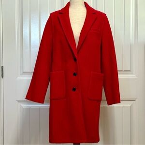 J.Crew Red Italian Boiled Wool Coat Size 8​